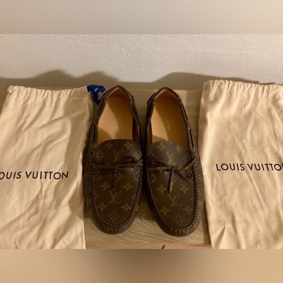 New, Authentic Louis Vuitton Monogrammed Driver Moccasin Shoes 11.5 - Picture 7 of 7